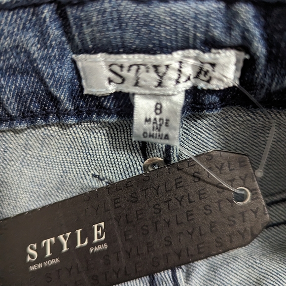 Style NY Paris Bling Denim Studded Gems Flare Wide Leg Jeans Women's Size 8 NWT - Picture 10 of 12